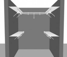 Walk in closet layout 1, 1.83m / 6' square